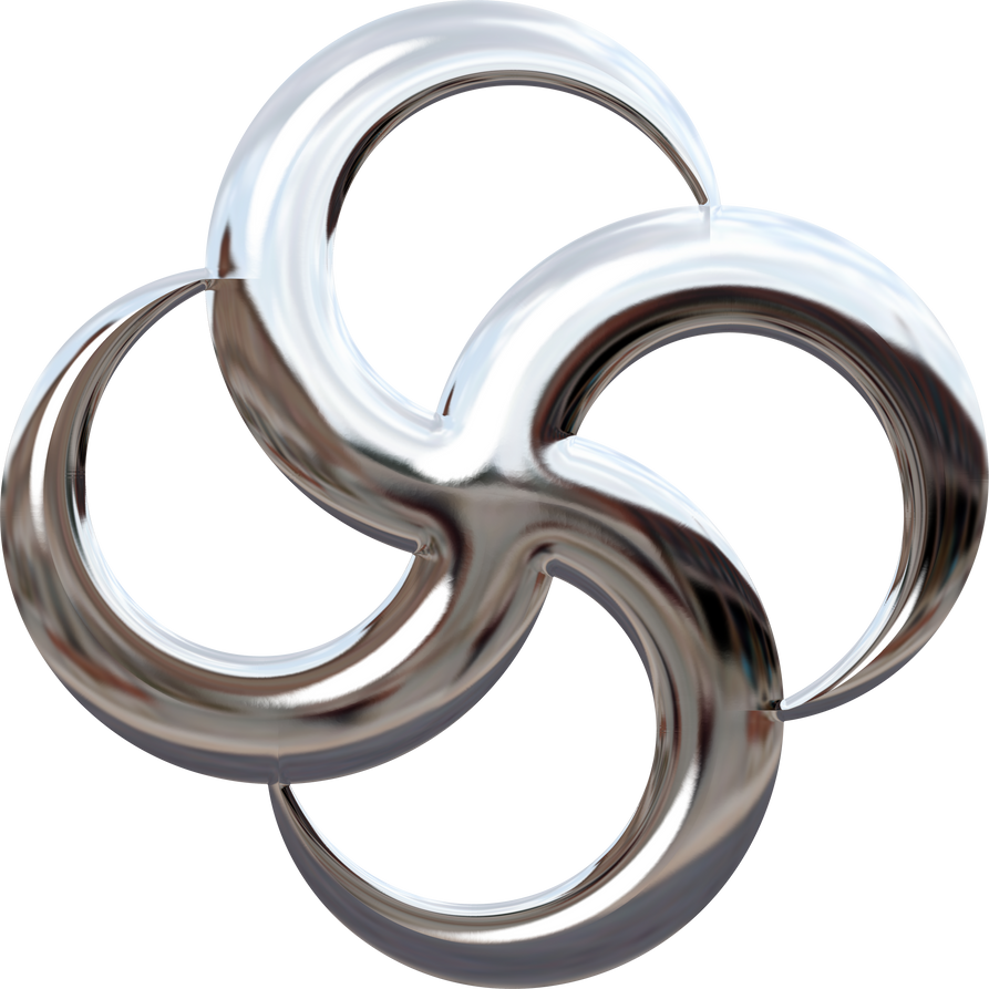 3D Liquid Chrome Abstract Geometric Shape